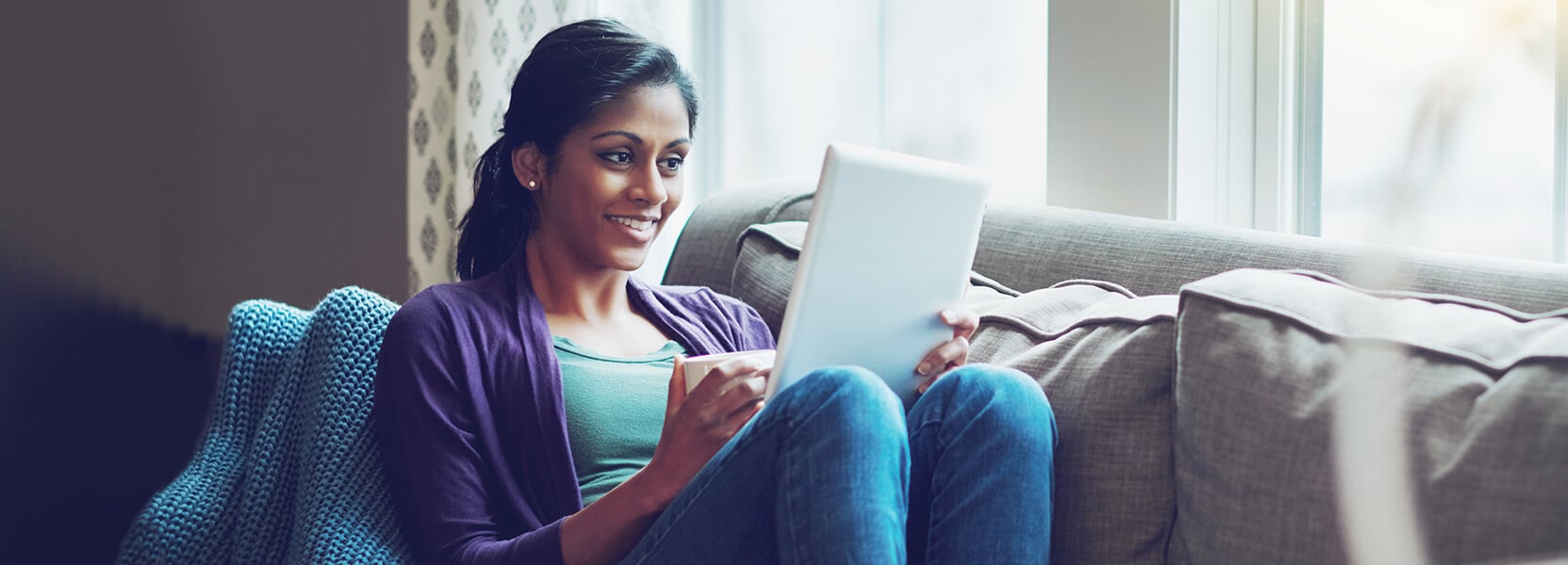 woman reviewing her accounts