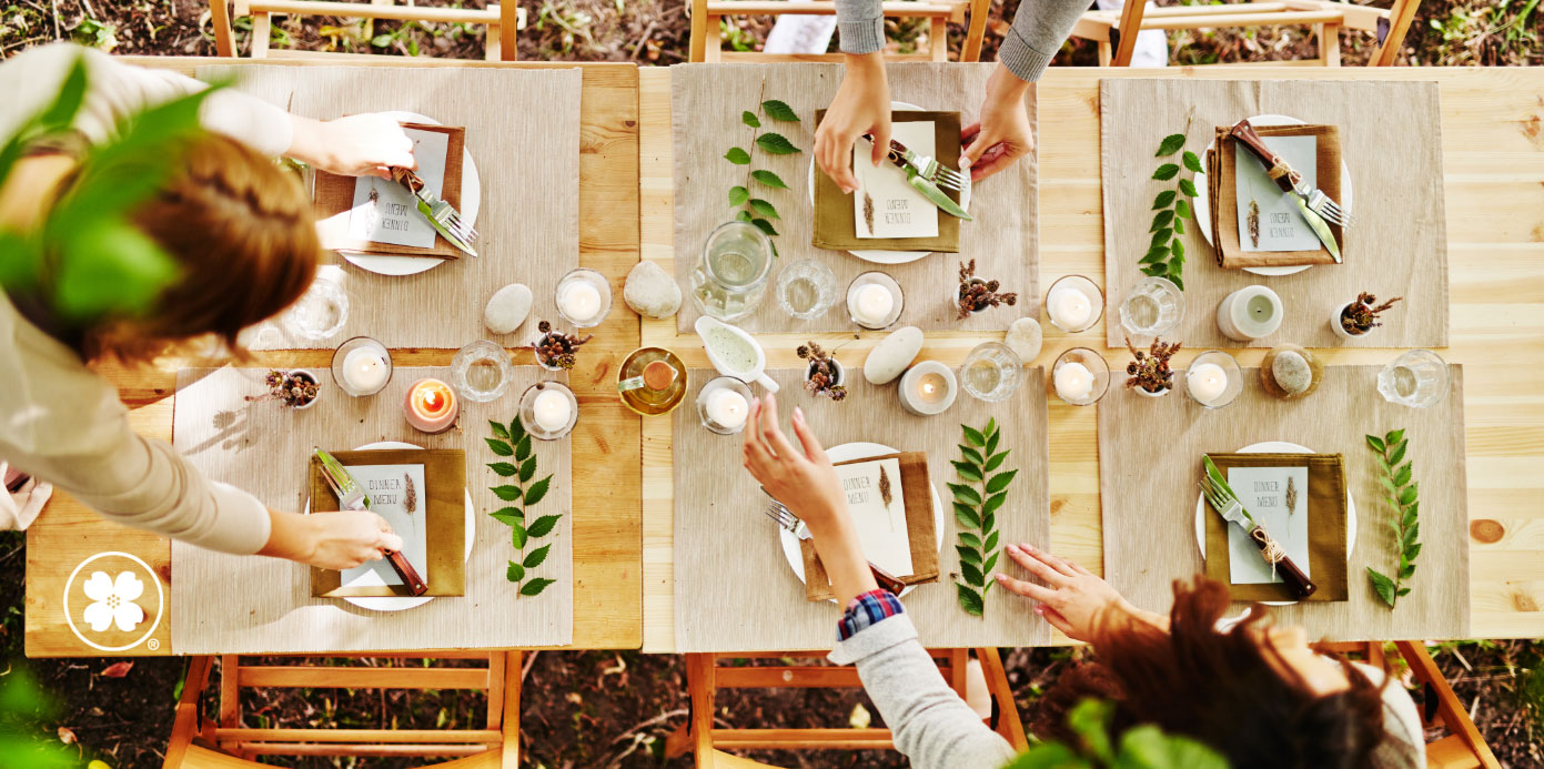 Family gathering at a dining table