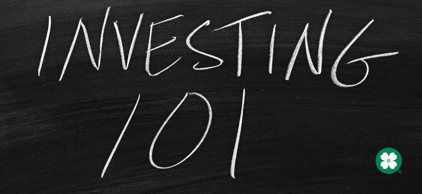 Investing 101 written on a chalk board