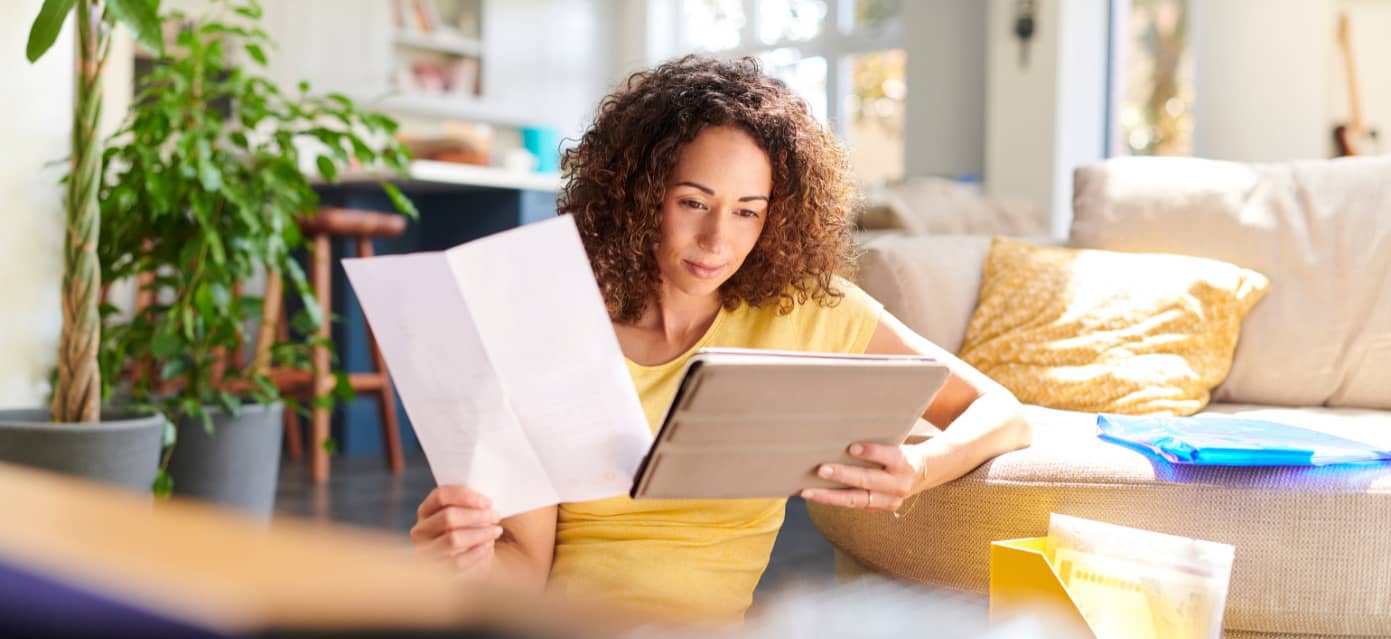 Woman reviewing paperwork