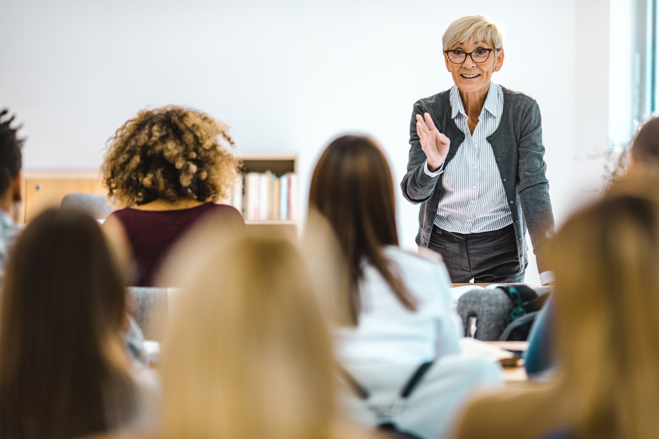 Professor teaching class