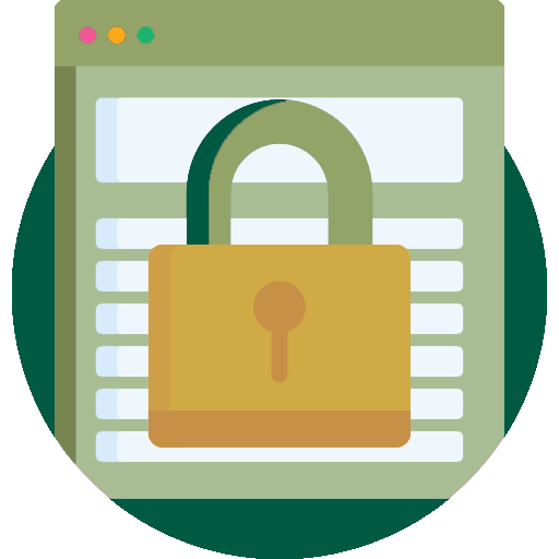 web browser with padlock in front of it