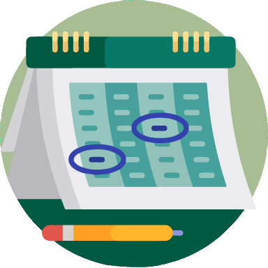 calendar with dates circled