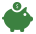 Piggy bank with coin dropping